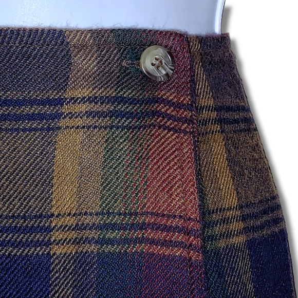 AJ Brandon Vintage Plaid Wrap Skirt - Picture 4 of 5